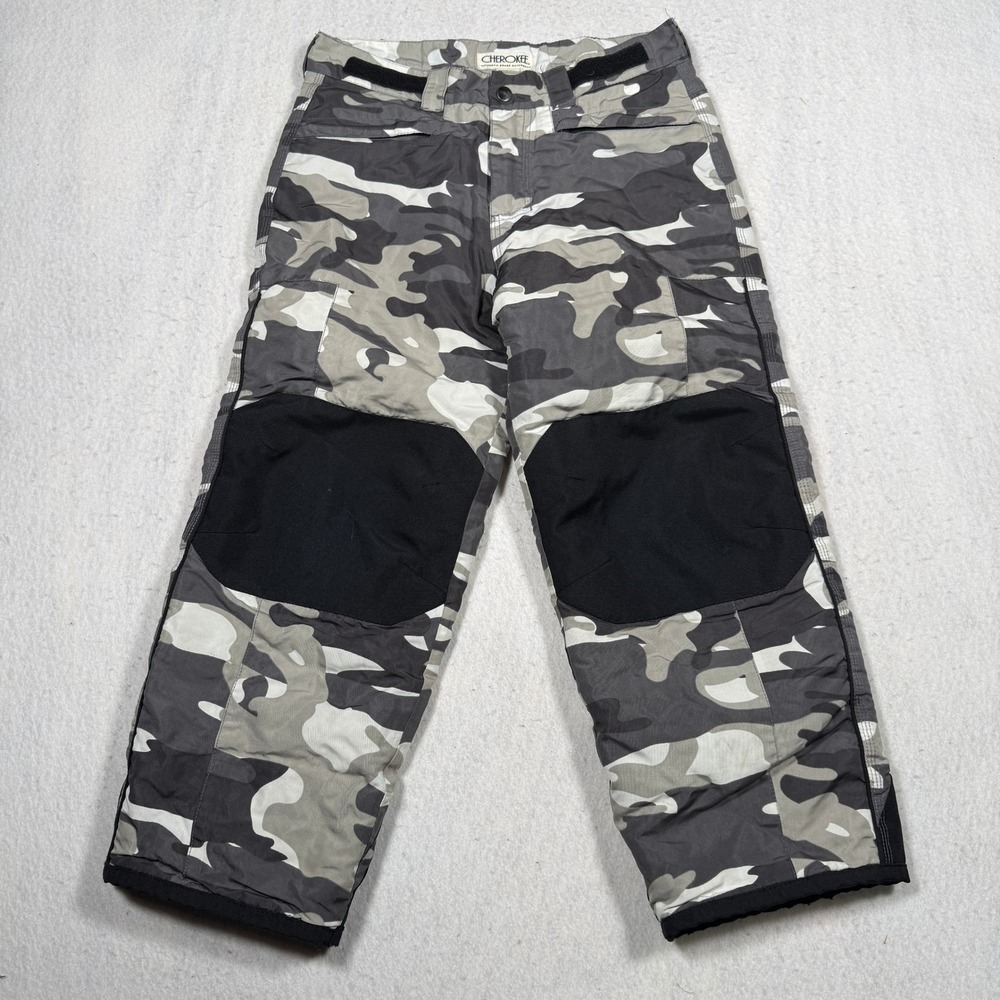 Cherokee Snow Pants Gray Camo Insulated Winter Ski pants Boys Small S